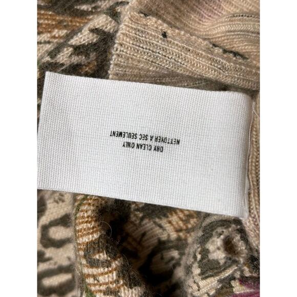 Sparrow Anthropologie Cardigan Sweater S Floral Animal Lambswool Angora Rabbit - Picture 4 of 7